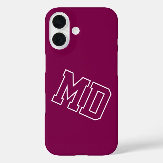 Universiteits Wijn Varsity Monogram Eerste Letters Case-Mate iPhone Case (Achterkant)