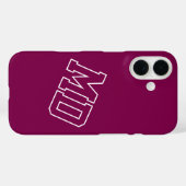 Universiteits Wijn Varsity Monogram Eerste Letters Case-Mate iPhone Case (Achterkant (horizontaal))