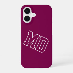 Universiteits Wijn Varsity Monogram Eerste Letters iPhone 16 Hoesje