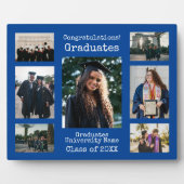 Universiteitsblauw Gefeliciteerd Graduates Foto Fotoplaat (Voorkant)