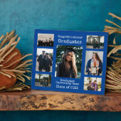 Universiteitsblauw Gefeliciteerd Graduates Foto Fotoplaat (Zijkant)