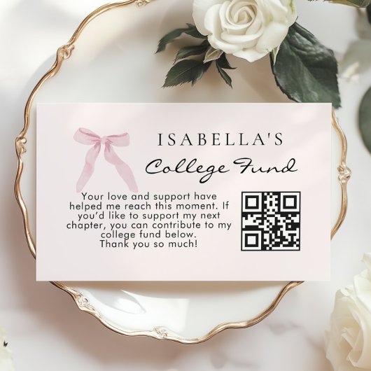Universiteitsfonds Qr Code Roze Strik Afstuderen Informatiekaartje