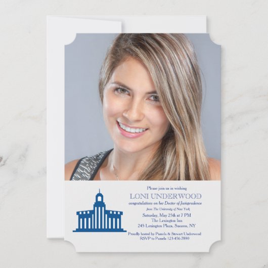 Universiteitsgebouw Foto Afstuderen Uitnodiging (Voorkant)