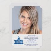 Universiteitsgebouw Foto Afstuderen Uitnodiging (Voorkant / Achterkant)