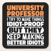 Universiteitsprofessor Ik probeer het grappig te m Kartonnen Onderzetters (Voorkant)