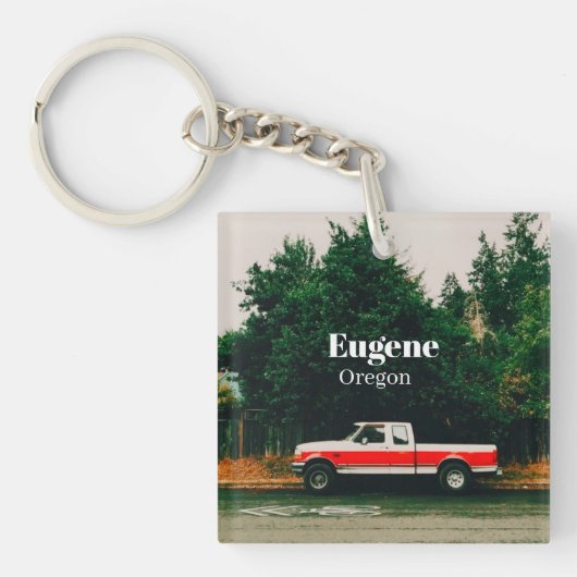 Universiteitsstad Eugene - Oregon Sleutelhanger (voorkant)