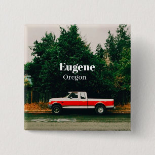 Universiteitsstad Eugene - Oregon Vierkante Button 5,1 Cm