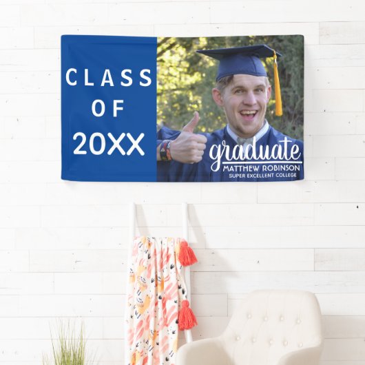 University 2025 Afstuderen Blue Photo Afstudeerder Spandoek (Insitu)