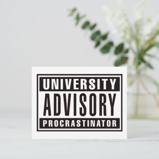 University Advisory Procrastinator Briefkaart (Staand voorkant)