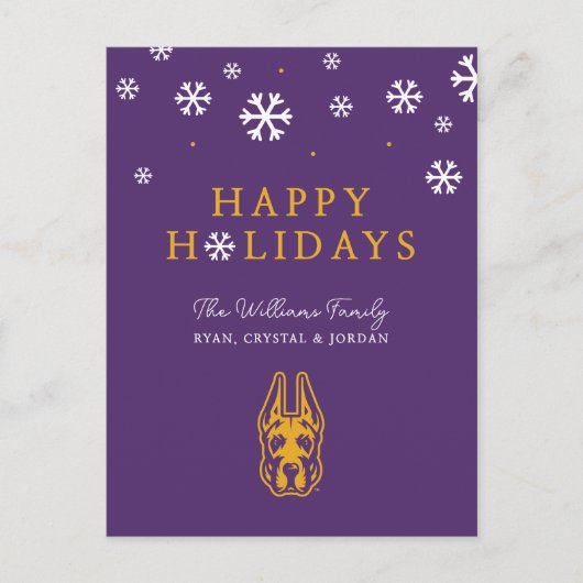 University at Albany Great Dane Mascotte Hoofd Feestdagenkaart (Voorkant)