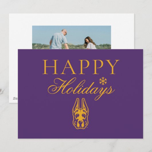 University at Albany Great Dane Mascotte Hoofd Feestdagenkaart (Voorkant / Achterkant)