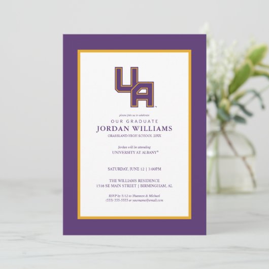 University at Albany Initiaal Logo Aankondiging (Staand voorkant)