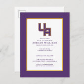 University at Albany Initiaal Logo Aankondigingskaart (Voorkant / Achterkant)