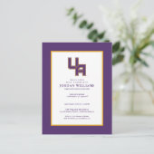 University at Albany Initiaal Logo Aankondigingskaart (Staand voorkant)