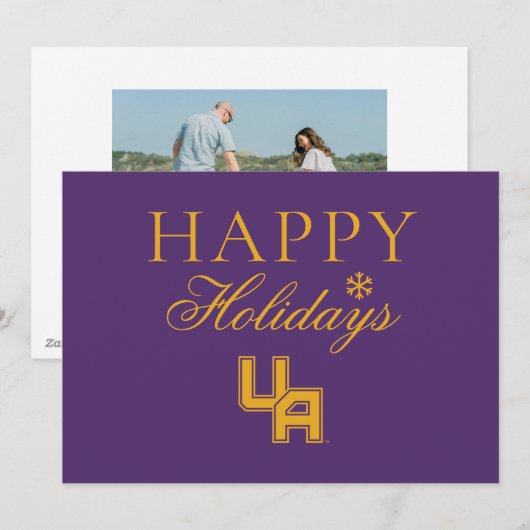 University at Albany Initiaal Logo Feestdagenkaart (Voorkant / Achterkant)