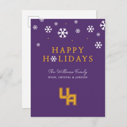 University at Albany Initiaal Logo Feestdagenkaart (Voorkant / Achterkant)