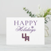 University at Albany Initiaal Logo Feestdagenkaart (Staand voorkant)