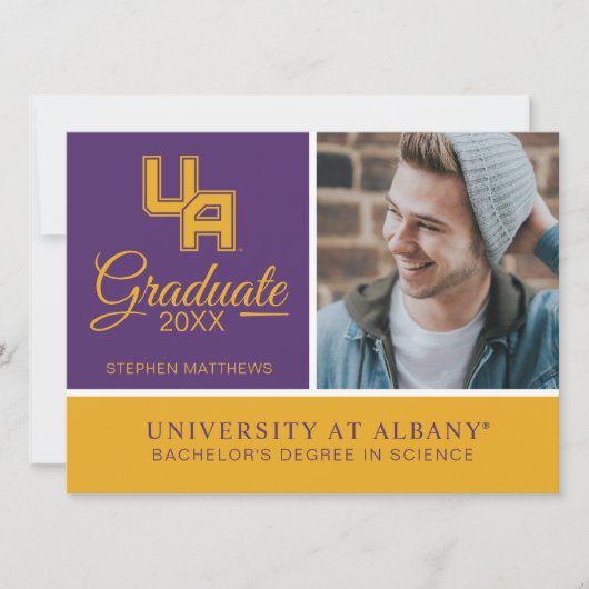 University at Albany Initiaal Logo Kaart (Voorkant)