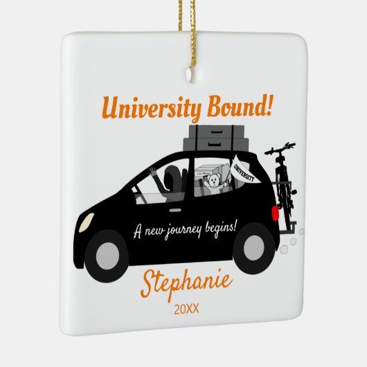 University Bound Girl Keramisch Ornament (Rechts)