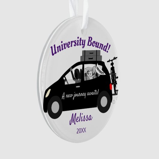 University Bound Woman Acryl Ornament (voorkant)