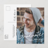 University College Male Afstuderen met foto Aankondigingskaart (Voorkant / Achterkant)