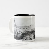 University College School, Londen, 1835 Tweekleurige Koffiemok (Voorkant links)