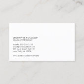 UNIVERSITY / COLLEGE STUDENT WIT VISITEKAARTJE CONTACTKAARTJE (Achterkant)