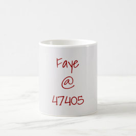 University Crimson Cream Zip Code Custom Koffiemok