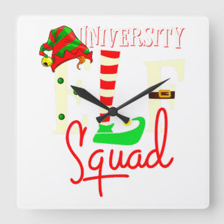 University Elf Squad Kerstcadeau voor de universit Vierkante Klok