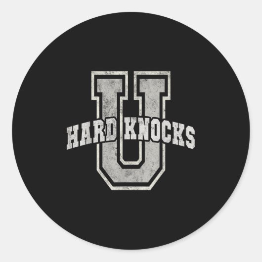 University Of Hard Knocks Life Goals College Schoo Ronde Sticker (Voorkant)