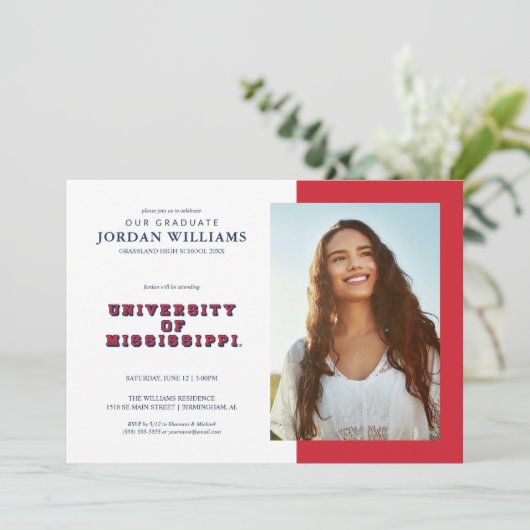 University of Mississippi | Blok Type Aankondiging (Staand voorkant)