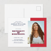 University of Mississippi | Blok Type Aankondigingskaart (Voorkant / Achterkant)