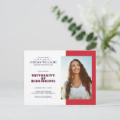 University of Mississippi | Blok Type Aankondigingskaart (Staand voorkant)