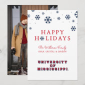 University of Mississippi | Blok Type Feestdagenkaart (Voorkant / Achterkant)