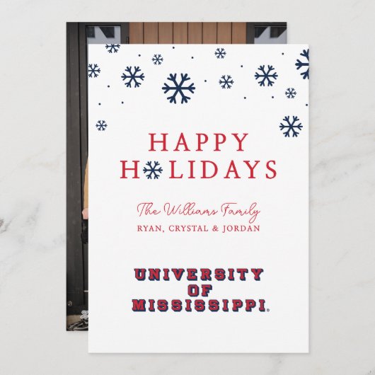 University of Mississippi | Blok Type Feestdagenkaart (Voorkant / Achterkant)