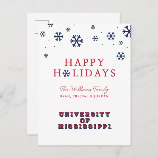 University of Mississippi | Bloktype Feestdagenkaart (Voorkant / Achterkant)