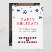 University of Mississippi | Bloktype Feestdagenkaart (Voorkant / Achterkant)