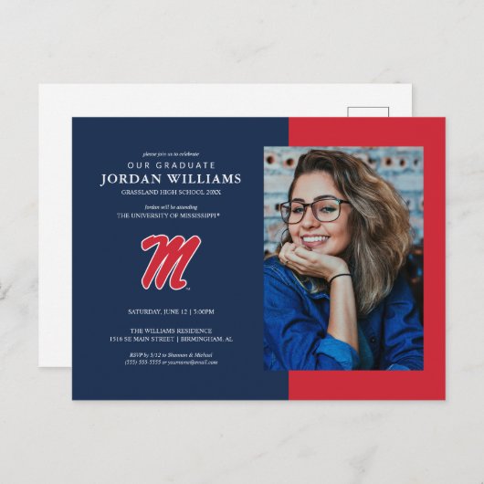 University of Mississippi | Script M Aankondigingskaart (Voorkant / Achterkant)