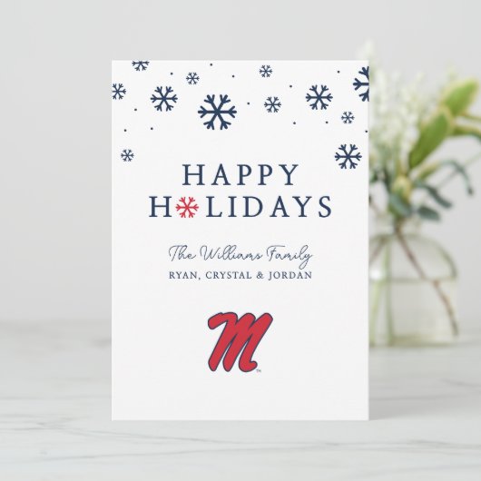 University of Mississippi | Script M Feestdagenkaart (Staand voorkant)