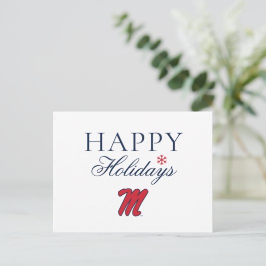 University of Mississippi | Script M Feestdagenkaart (Staand voorkant)