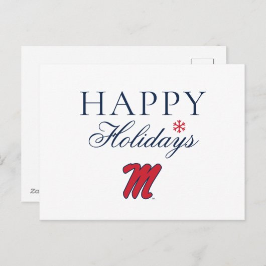 University of Mississippi | Script M Feestdagenkaart (Voorkant / Achterkant)