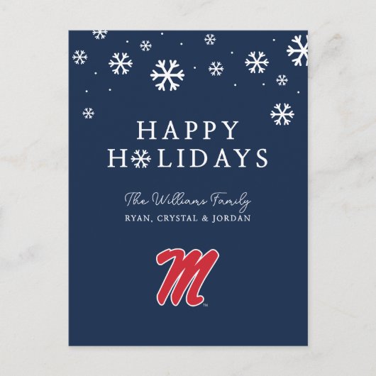 University of Mississippi | Script M Feestdagenkaart (Voorkant)