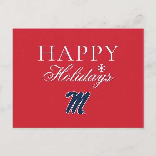 University of Mississippi | Script M Feestdagenkaart (Voorkant)