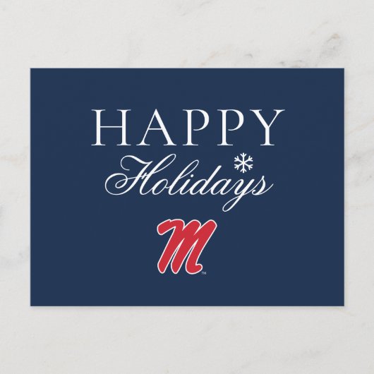 University of Mississippi | Script M Feestdagenkaart (Voorkant)