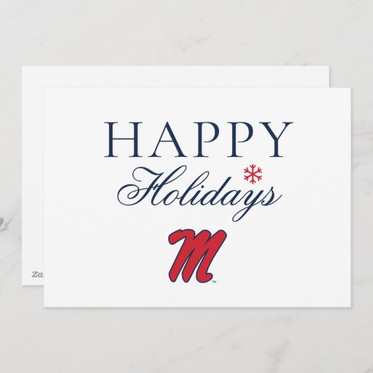 University of Mississippi | Script M Feestdagenkaart (Voorkant / Achterkant)