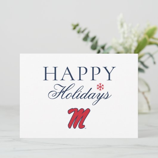 University of Mississippi | Script M Feestdagenkaart (Staand voorkant)