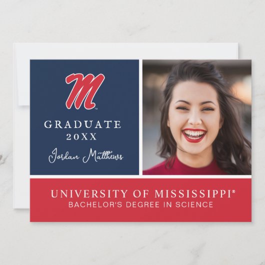 University of Mississippi | Script M Kaart (Voorkant)
