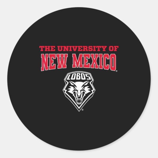 University Of New Mexico Unm Lobos Ncaa Unm&#; Ronde Sticker (Voorkant)