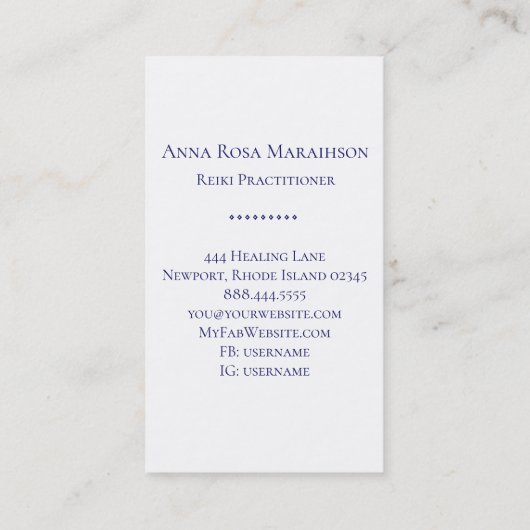 ** Universum Bloem van het Leven Yoga Astrologie R Visitekaartje (Achterkant)