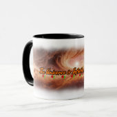 Universum en poëzie op een witte keramiek mok (Voorkant links)